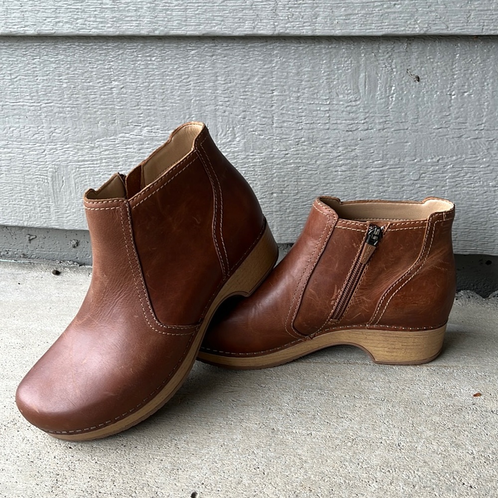 Womens Brown Leather Upper Dansko Barbara Boot Pre-owned Size EU 38 US 7.5-8